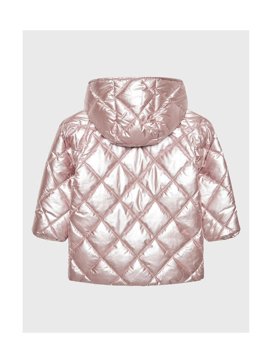 Guess Kids Quilted Jacket short Hooded Pink