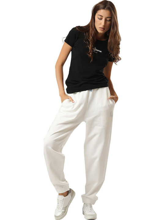 Audrey High Waist Sweatpants Jogger White