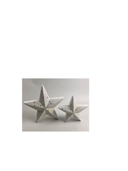 Faitakis Pack Fabric Christmas Decorative Desktop Star 24cm White
