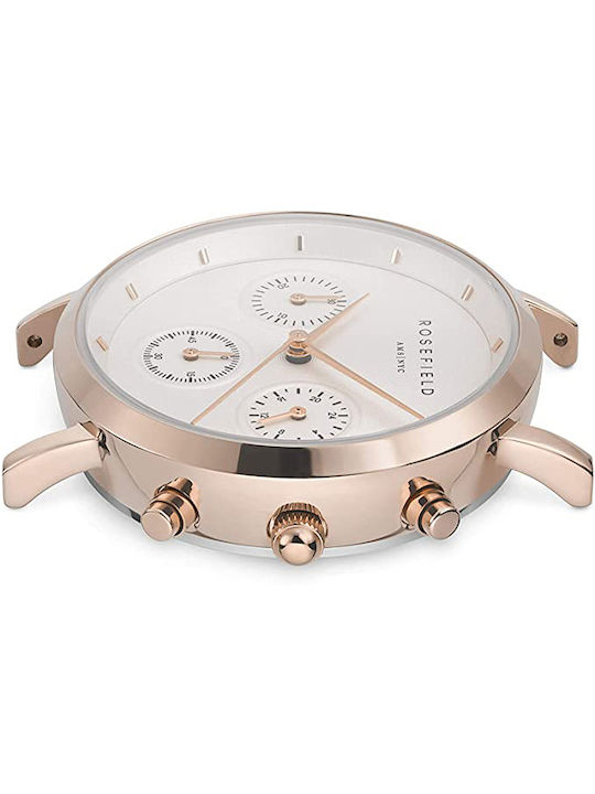 Rosefield The Gabby Γυναικείο Ρολόι 33mm Χρονογράφος Μπαταρίας με Γκρι Δερμάτινο Λουράκι