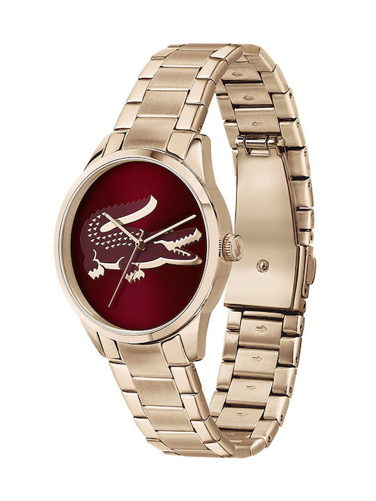 Lacoste Ladycroc Watch with Pink Gold Metal Bracelet