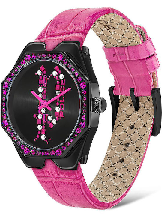 Police Moana Women's Watch with Fuchsia Leather Strap