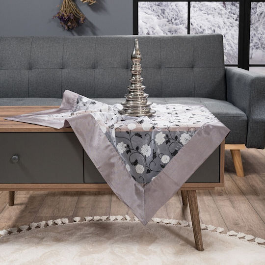 Teoran Καρέ Τραπεζομάντηλο με Κέντημα L8409 Lila 90x90εκ.
