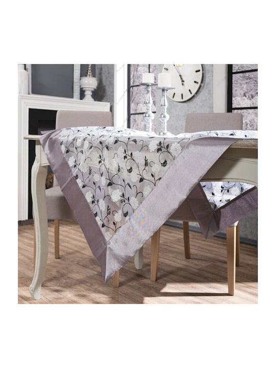 Teoran Καρέ Τραπεζομάντηλο με Κέντημα L8409 Lila 135x135εκ.