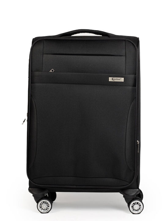 Cardinal Travel Suitcases Fabric Black Max Height 70cm with 4 Wheels Set of 2