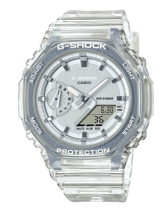 Casio G-Shock Digital/Analog Women's Watch with Transparent Rubber Strap