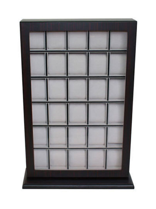 Rothenschild Wooden Case with transparent lid for 30 watches in Brown color RS-1135-30EB