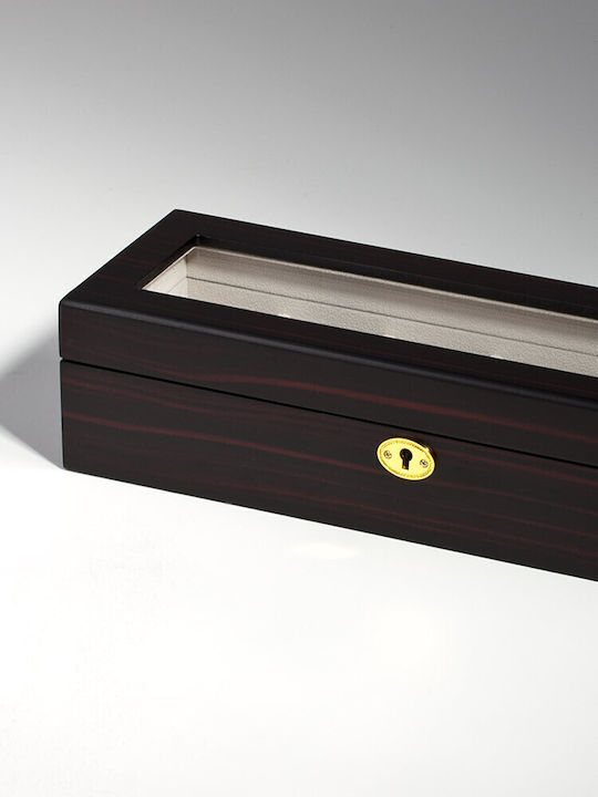 Rothenschild Wooden Case with transparent lid for 6 watches in Black color RS-1087-6E