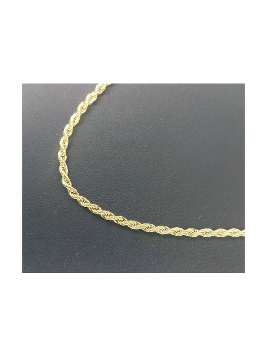 Chain Hand Spiral from Steel Gold-plated Thin Thickness 2mm and Length 20cm