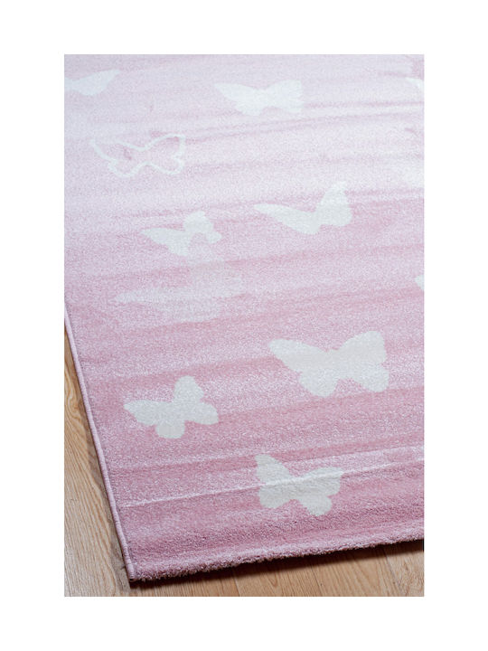 Klonaras 7452 Kids Rug Fluturi Pink Per Meter Thickness 10mm 2002966