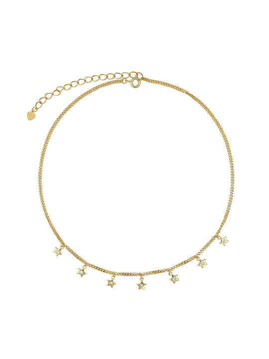 Prince Silvero Choker with design Star from Gold Plated Silver