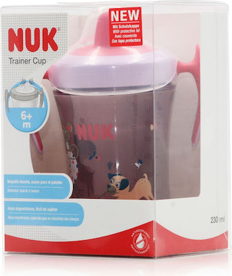 Nuk Trainer Cup Educational Sippy Cup Plastic with Handles Pink for 6m+m+ 230ml