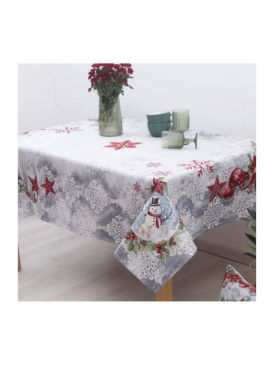 Dimeco 8935 Christmas Tablecloth Runner Fabric Gray L140xW45cm 1pcs