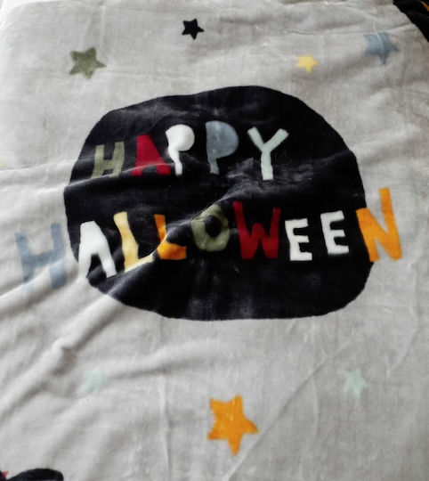 Nima Samt Kinderdecke Happy Halloween Graue 160x220cm