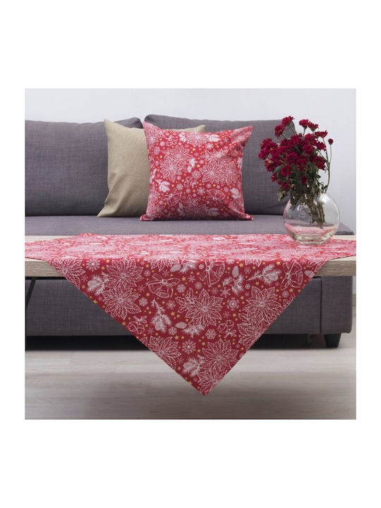 Sette Colori Bells Ornament de Crăciun Față de masă Pătrat Material textil Roșu M85xL85cm 1buc