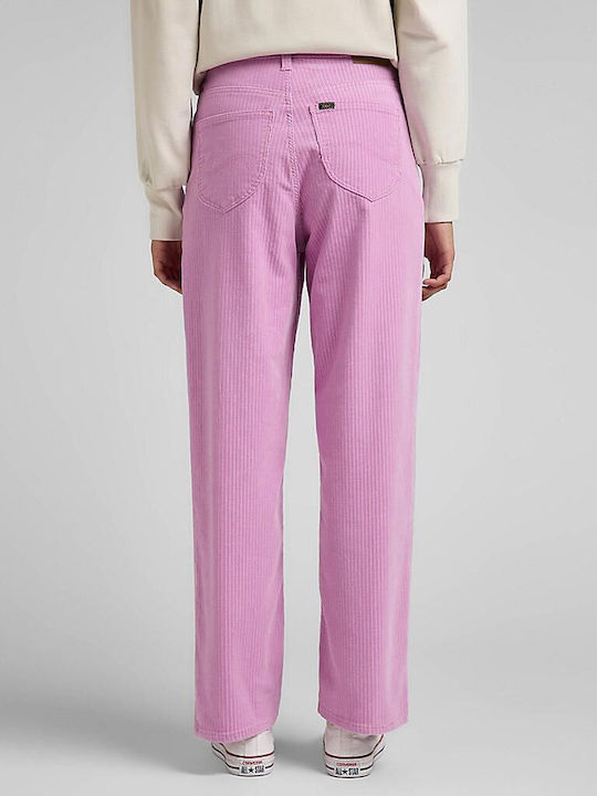 Lee Women's High-waisted Cotton Trousers Pansy Pink