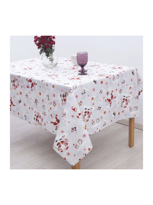 Dimeco Penguins Christmas Tablecloth Fabric Multicolour L300xW140cm 1pcs