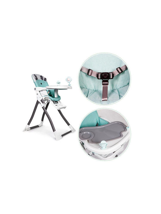Ecotoys Scaun Înalt De Masă Bebe Pliabil Albastru Deschis