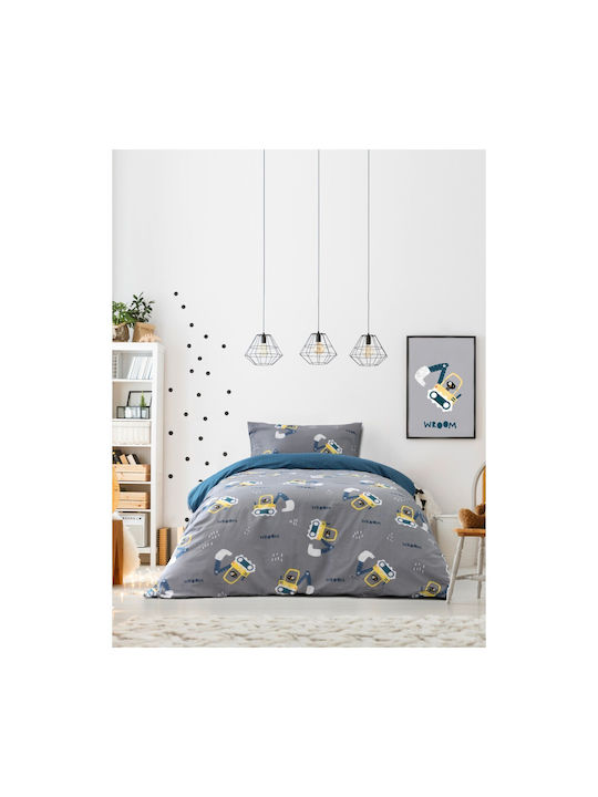 Kocoon Kids Duvet Single Wroom Wroom Gray 170x250cm