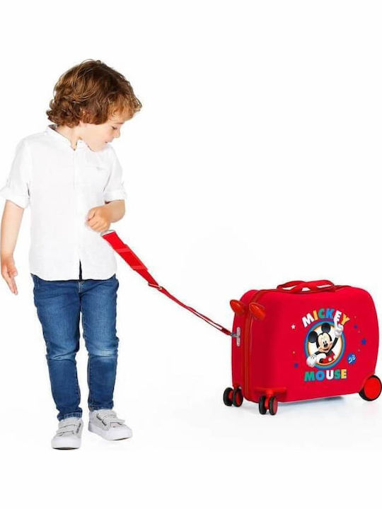 Delsey Circle Mickey Παιδική Βαλίτσα Ταξιδίου Καμπίνας Σκληρή Κόκκινη με 4 Ρόδες Ύψους 50εκ.