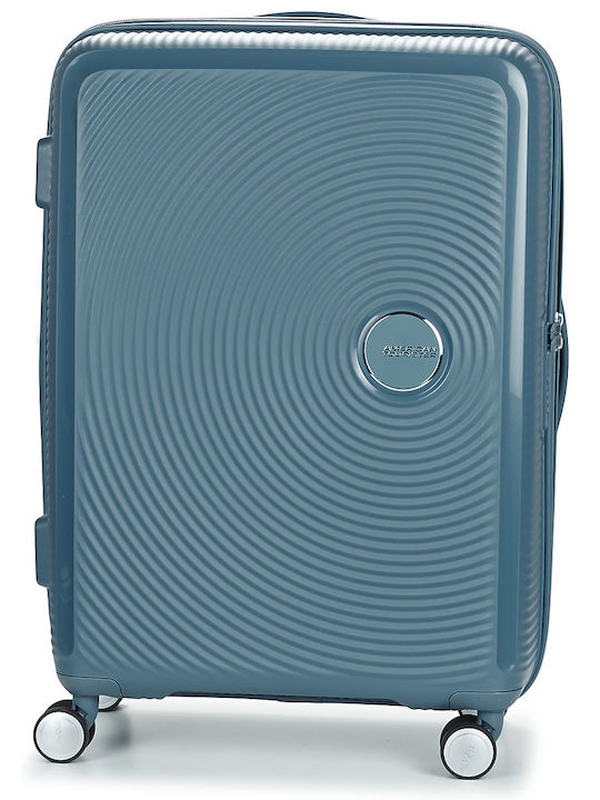 American Tourister Soundbox Spinner Expandable Μεσαία Βαλίτσα Ταξιδίου Σκληρή Μπλε με 4 Ρόδες Ύψους 67εκ.