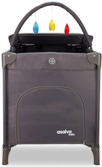 Asalvo Complet Laufstall 2 Ebenen mit Wickeltisch & Matratze Gray 65x125cm