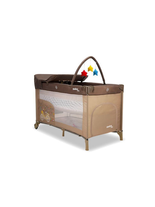 Asalvo Complet Кошара за игра 2 Нива с Променяща се Повърхност & Матрак Сив 75x125см
