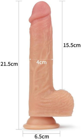 Lovetoy Nature Cock Liam Realistic Vibrator Dual Layered Silicone Rotating Cock with Vibration 21.59cm Flesh