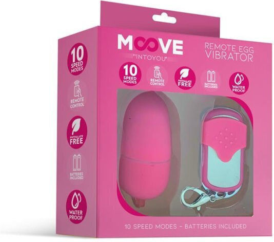 IntoYou Moove Intoyou Medium Vibrating Egg with Remote Control Mini Δονητής Egg με Απομακρυσμένο Έλεγχο 6cm Pink