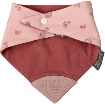 Cheeky Chompers Bandana Fabric with Button Pink