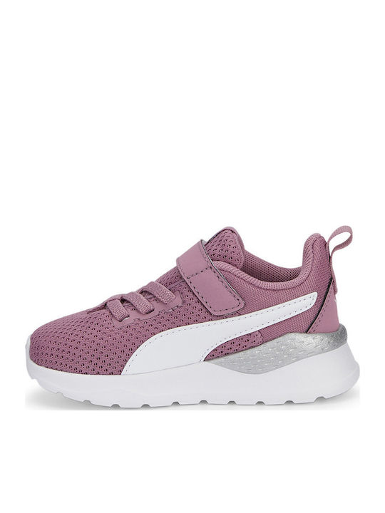 Anzarun Lite Kids Sports Shoes Running with Hoop & Loop Closure Purple