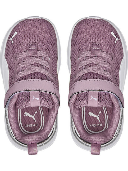 Anzarun Lite Kids Sports Shoes Running with Hoop & Loop Closure Purple