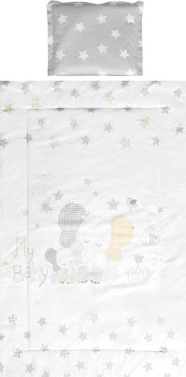 Lorelli Σет За Количка Elephants Stars Сив 3бр