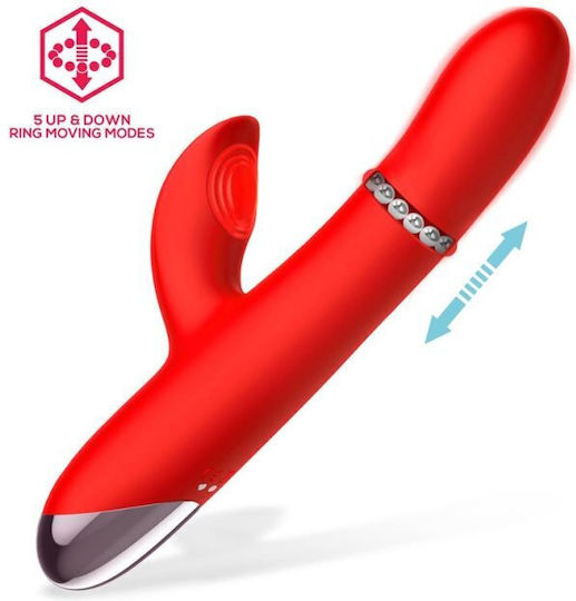 IntoYou Divya Δονητής Rabbit Vibrator With Up & Down Ring Red