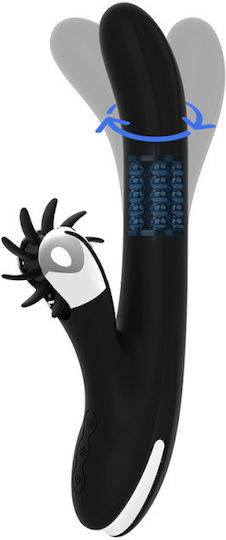 Dream Love Black & Silver Storm Δονητής Rabbit 24cm Black
