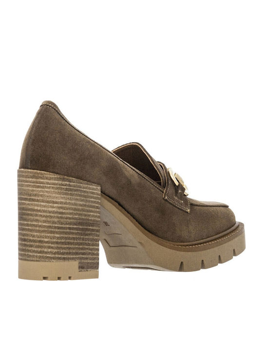 Suede Γόβες Μπεζ