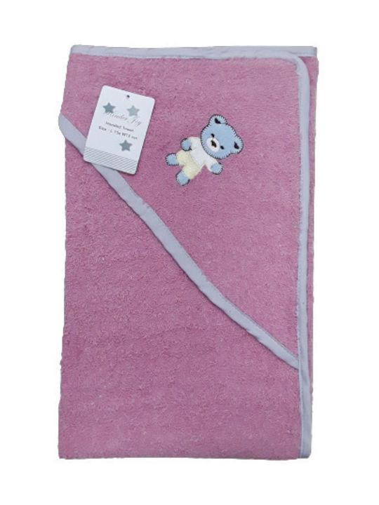 Beboulino Hooded Baby Bath Towel Pink