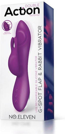 Action No 11 G-spot Flap & Rabbit Vibrator Δονητής Rabbit 20.6cm Purple