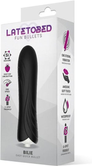 LateToBed Fun Bullets Billie Vibrator Bullet 10cm Negru