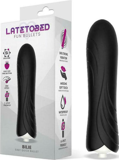 LateToBed Fun Bullets Billie Vibrator Bullet 10cm Negru