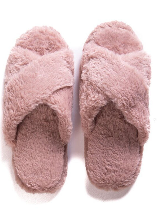 Mitsuko Women's Slipper with Fur In Pink Colour