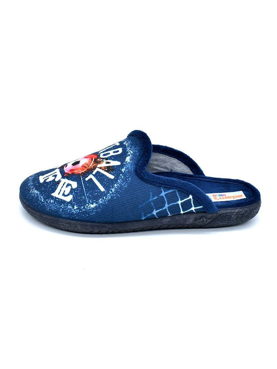 Adam's Shoes Kids Slipper Blue Football Life 1-