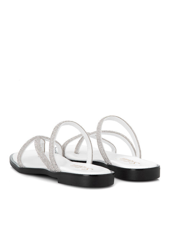 Bozikis Women's Flat Sandals in White Color