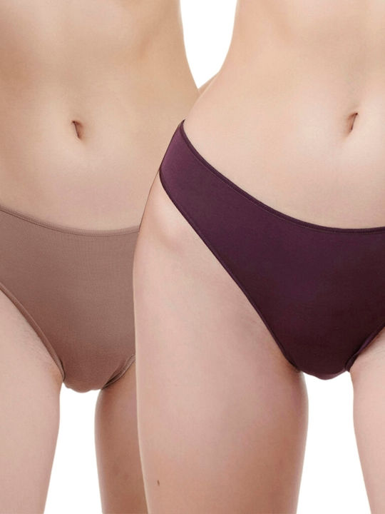 Women's Slip 2Pack Beige/Purple