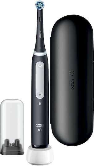 Oral-B IO Series 4 Periuță de dinți electrică cu Cronometru, Senzor de presiune și Husă de călătorie Lava Black