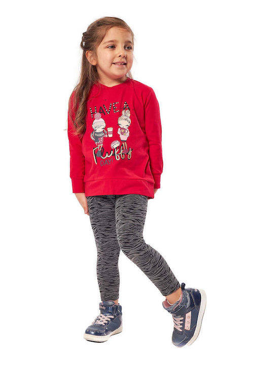 Kinder-Set mit Leggings Winter 2Stück Rot