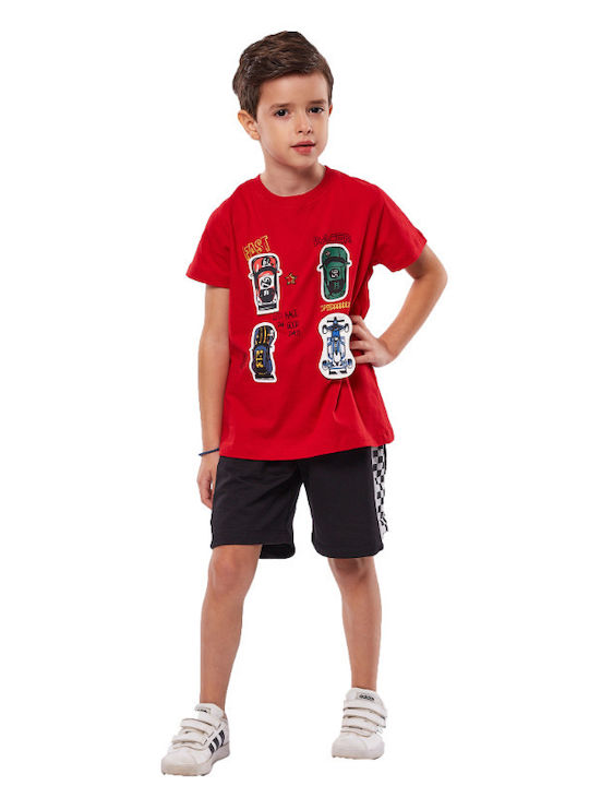 Hashtag Kids Set with Shorts Summer 2pcs Red