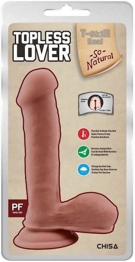 Chisa Novelties Topless Lover T-skin Real So Natural Ρεαλιστικό Dildo με Όρχεις και Βεντούζα Flesh 19cm