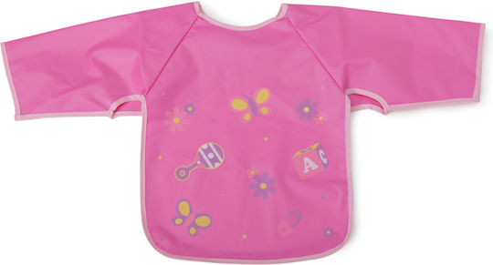 Cangaroo Piggy Waterproof Coverall Plastic with Hoop & Loop Fastener & Sleeves Pink for 12 m+
