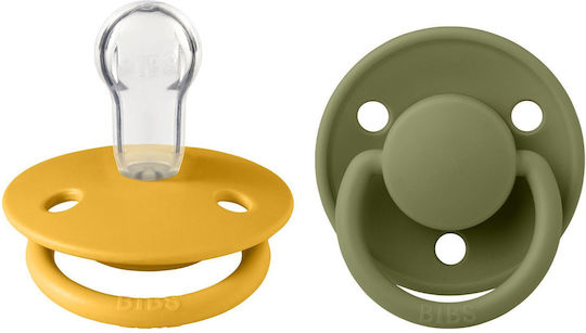 Bibs Πιπίλες Σιλικόνης για 0-36 μηνών De Lux Honey Bee/Olive 2τμχ